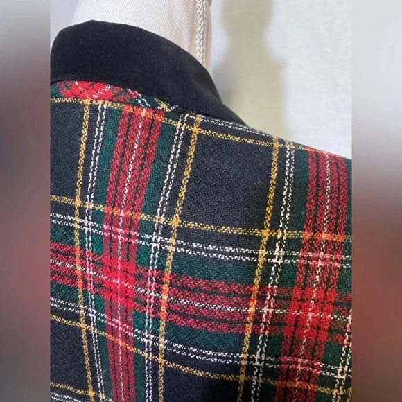 Sellecca Vintage Plaid Blazer With Velvet Collar‎ Women’s Size 14 NWT - Picture 8 of 12